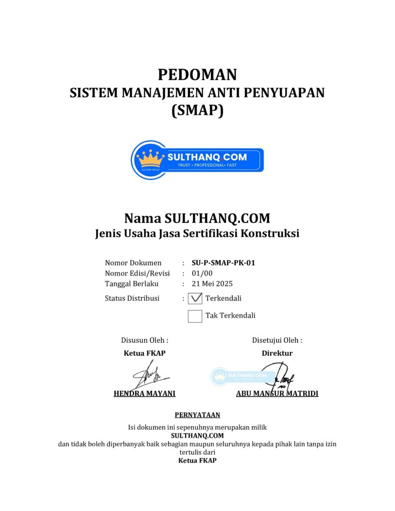 Dokumen SMAP sebagai syarat perpanjang SBU